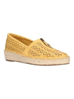 Easy Street Zenon Golden Yellow Small Espadrille Wedge